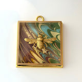 Acrylic Frame with Marbled Paper with Italian Bee / Slight Imperfections