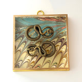 Acrylic Frame with Marbled Paper with Double Snakes / Slight Imperfections