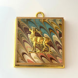 Acrylic Frame with Marbled Paper with Stag / Slight Imperfections
