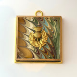 Acrylic Frame with Marbled Paper with Thistle / Slight Imperfections