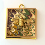 Acrylic Frame with Marbled Paper with Italian Bee / Slight Imperfections