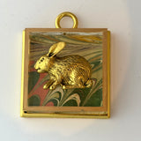 Acrylic Frame with Marbled Paper with Rabbit / Slight Imperfections