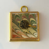 Acrylic Frame with Marbled Paper with Adorable Bird / Slight Imperfections
