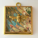 Acrylic Frame with Marbled Paper with Italian Bee / Slight Imperfections