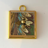 Acrylic Frame with Marbled Paper with Bee / Slight Imperfections
