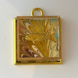 Acrylic Frame with Marbled Paper with Fish / Slight Imperfections