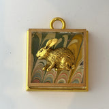 Acrylic Frame with Marbled Paper with Rabbit / Slight Imperfections