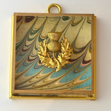 Acrylic Frame with Marbled Paper with Thistle / Slight Imperfections