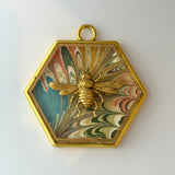 Acrylic Frame with Marbled Paper with Italian bee / Slight Imperfections