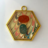 Acrylic Frame with Marbled Paper with Intaglios / Slight Imperfections