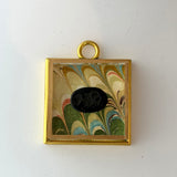 Acrylic Frame with Marbled Paper with Intaglio / Slight Imperfections