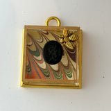 Acrylic Frame with Marbled Paper with Intaglio and Napoleonic Bee / Slight Imperfections