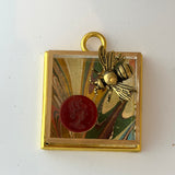 Acrylic Frame with Marbled Paper with Intaglio and Bee / Slight Imperfections