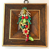 Painted Frame with Czech Brooch