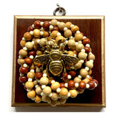 Wooden Frame with Grande Bee on Necklace