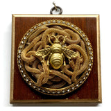 Wooden Frame with Grande Bee on Necklace
