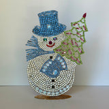 Czech Rhinestone Christmas Snowman