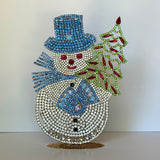 Czech Rhinestone Christmas Snowman