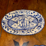 Decorative Blue Platter with Gardener | Lisa Sandner