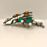 VRBA Christmas Tree Rhinestone Holiday Brooch