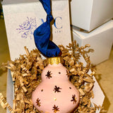 Mary Frances Carter Bauble: Museum Sky in Pink with 22K Gold Stars