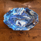 Aptware Brown/Blue Blend Scalloped Platter