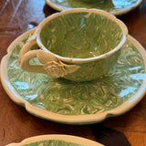 Aptware Green Teacups and Saucers | Set of 6