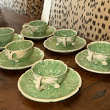 Aptware Green Teacups and Saucers | Set of 6