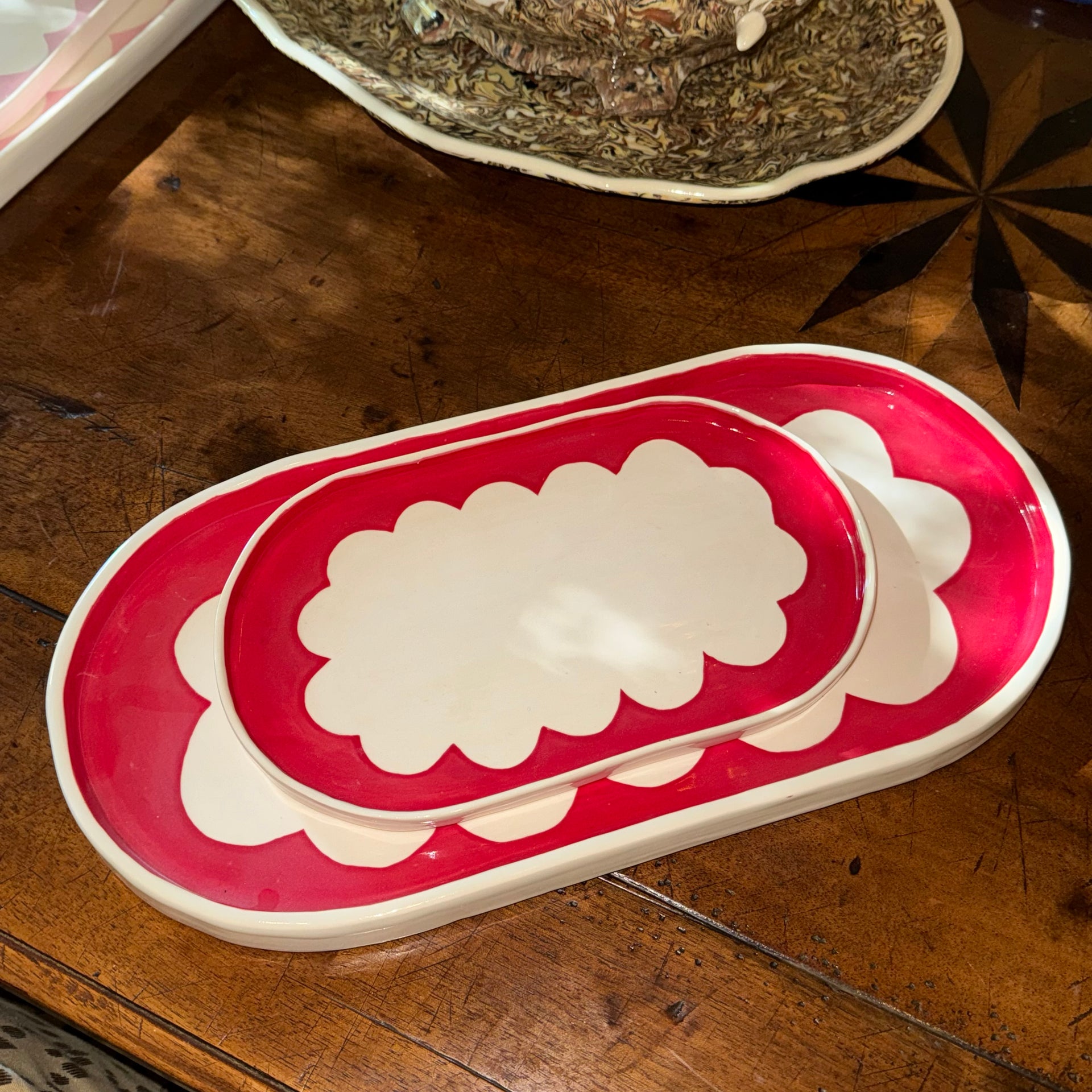 Oval Scalloped Ceramic Tray | Large & Small by Nicholas Newcomb
