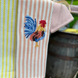 Kitchen Towel | Rooster on Orange Stripe
