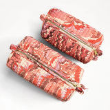 Florentine Pink Hand-Marbled Cosmetic Bags | Set of 2
