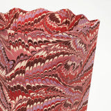 Hand-Marbled Scallop Waste Bin/ Storage Bin | Florentine Pink