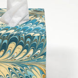 Hand Marbled Tissue Box Cover Nila Feathers