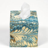 Hand Marbled Tissue Box Cover Nila Feathers