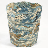 Hand-Marbled Scallop Waste Bin/ Storage Bin | Nila Feathers