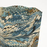 Hand-Marbled Scallop Waste Bin/ Storage Bin | Nila Feathers