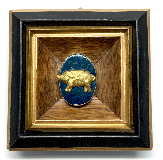 Painted Frame with Pig on Lapis