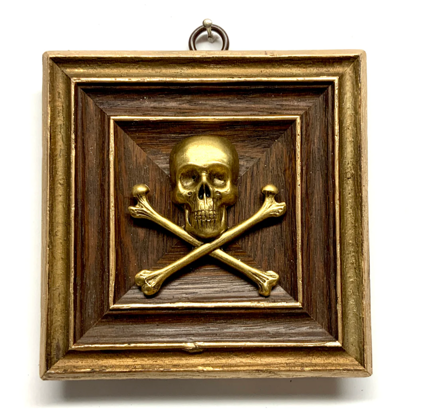 Wooden Frame with Skull and Crossbones