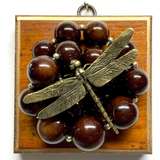 Wooden Frame with Dragonfly on Beads