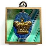 Acrylic Frame with Crown on Lapis / Slight Imperfections
