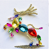 Czech Rhinestone Christmas Stag (facing left)