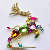 Czech Rhinestone Christmas Stag (facing right)