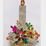 Czech Rhinestone Christmas Candlestick