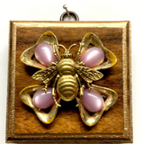 Wooden Frame with Grande Bee on Brooch