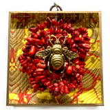 Acrylic Frame with Grande Bee on Beads / Slight Imperfections