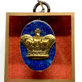 Acrylic Frame with Crown on Lapis / Slight Imperfections