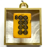 Acrylic Frame with Mahjong tile on Textured Paper / Slight Imperfections