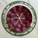 Classic Cabbage Dessert Plate Set Burgundy