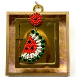 Acrylic Frame with Beaded Watermelon / Slight Imperfections