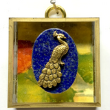 Acrylic Frame with Peacock on Agate / Slight Imperfections
